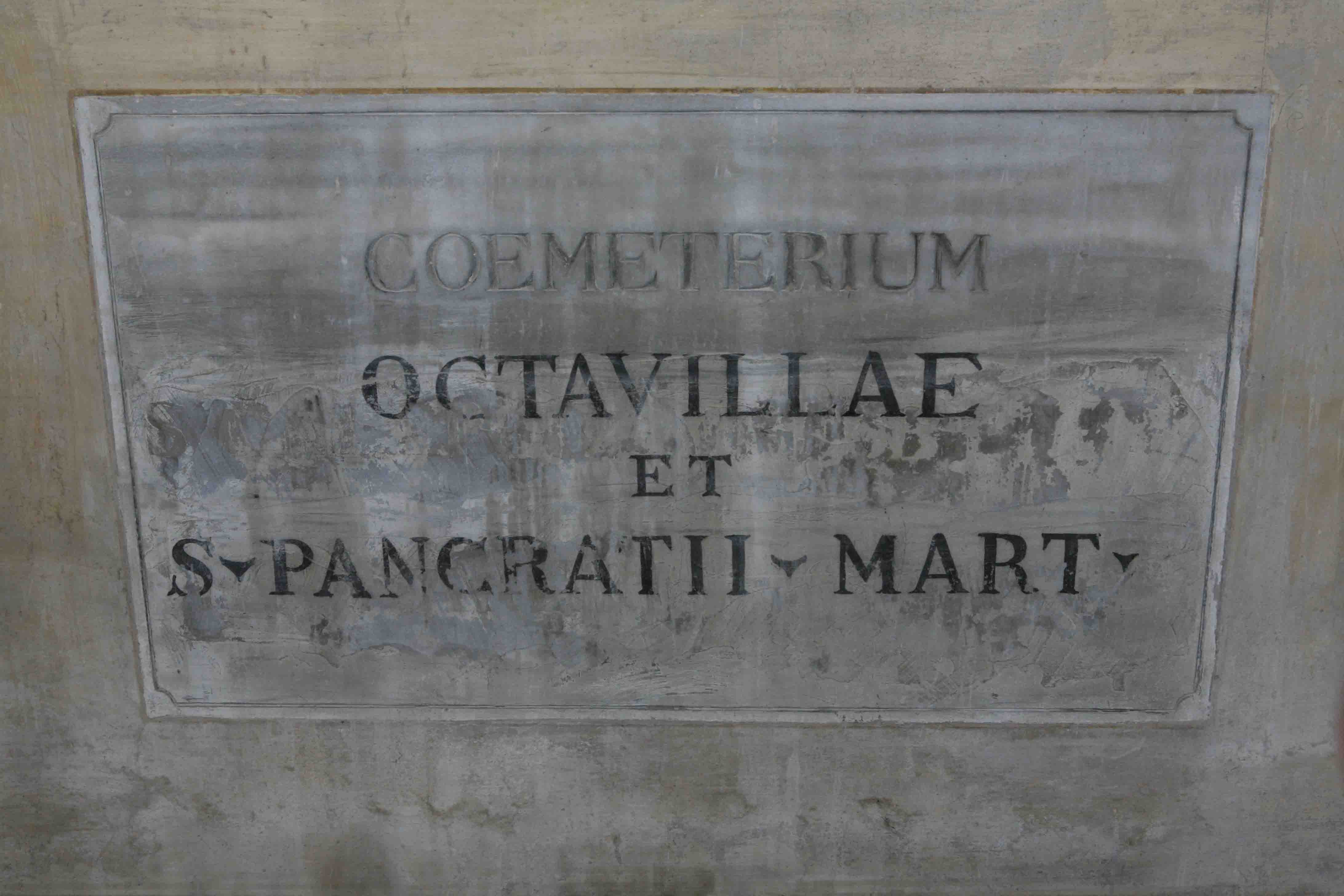 Coemeterium Octavillae et S. Pancratii Mart